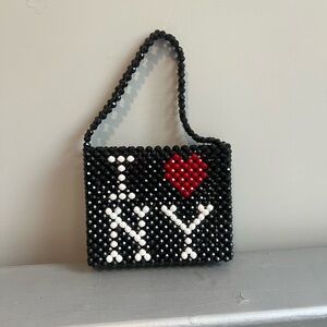 Susan Alexandra beaded I Love NY mini bag